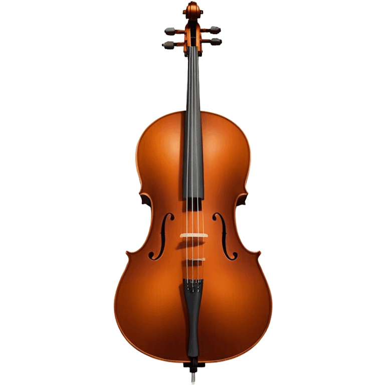 Cinematic Realistic Cello, deep brown polished wood, elegant f-holes creating contrast, warm golden light reflecting off its curves, glowing with depth and a rich musical resonance. emoji