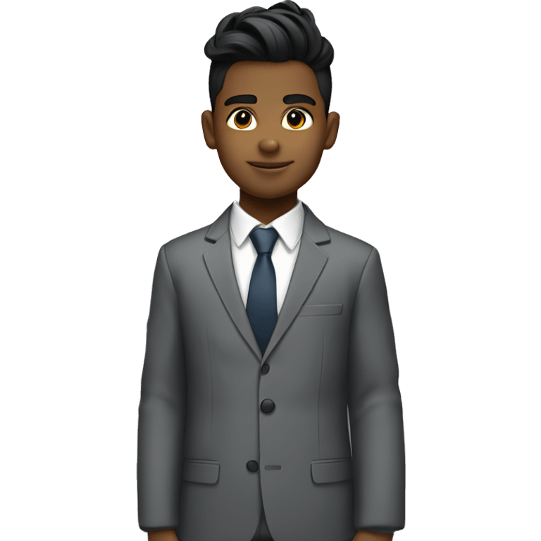 Black haired boy with top knot wearing a suit emoji