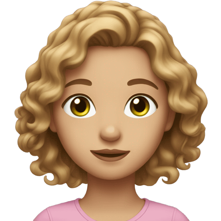 girl with light brown wavy hair and green eyes emoji