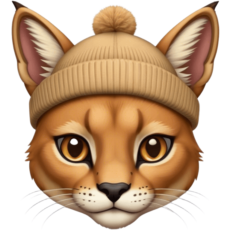 Caracal with beanie emoji