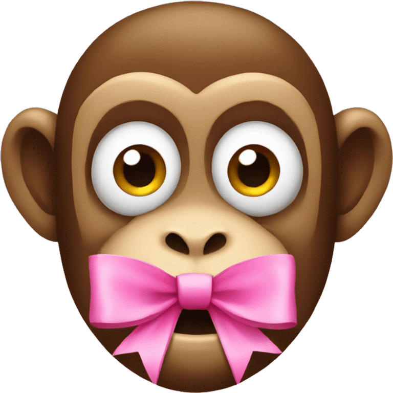 Monkey with a pink bow emoji