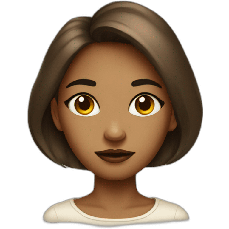 jeweled brown-flat-air-eyed girl mad portrait emoji