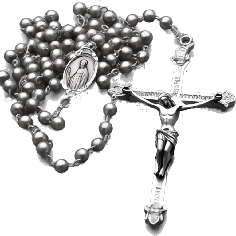 Silver catholic rosary  emoji