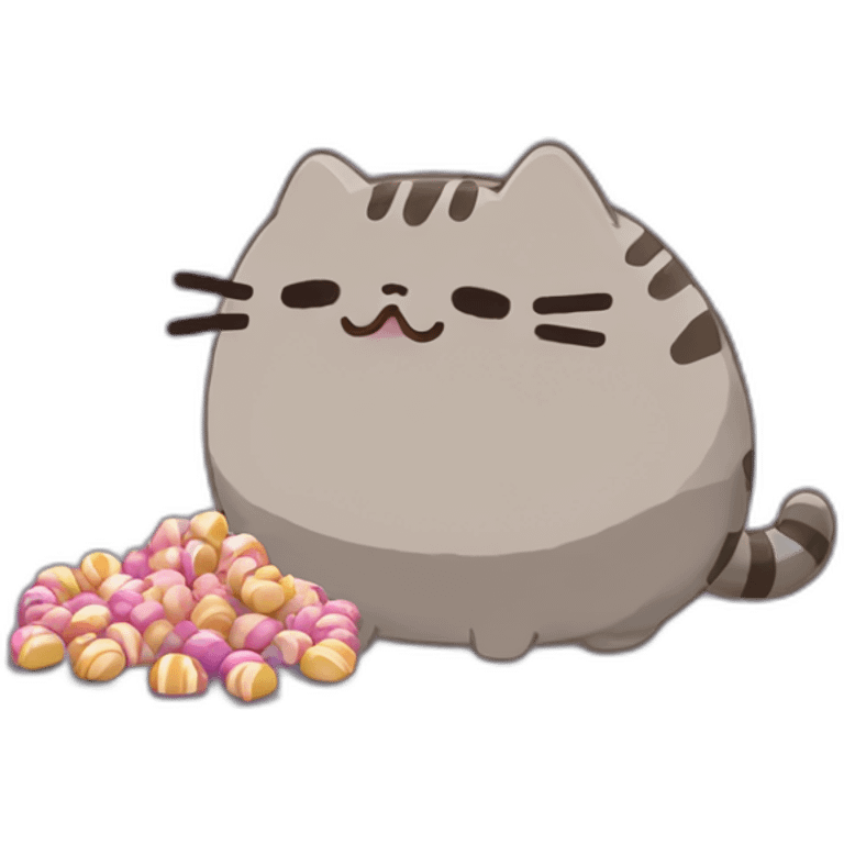 pusheen-crying-eating-candy emoji