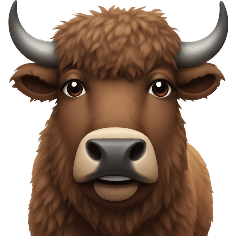 Very furry, rounds and cute bison/scotland cow emoji