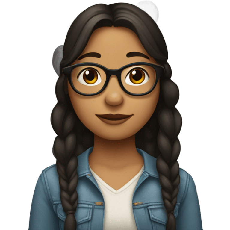 native girl with glasses and chin dimple emoji