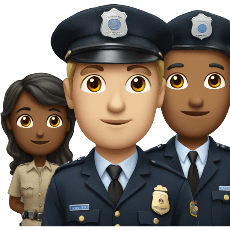 a tall boy is police man and short girl advocate emoji