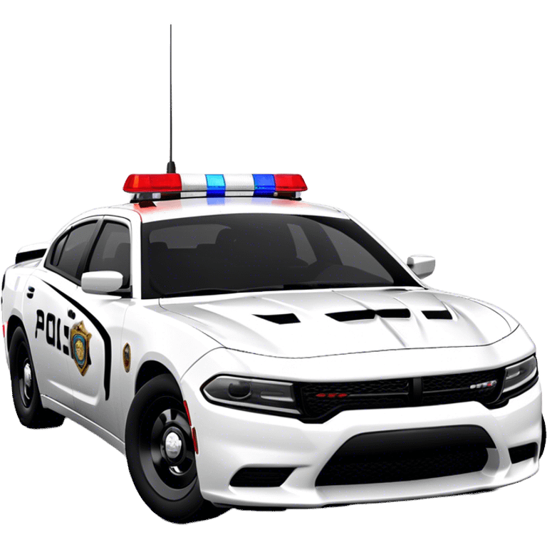 Police Car - Dodge Charger Pursuit (Model Year: 2022) (Iconic colour: Black and white) emoji