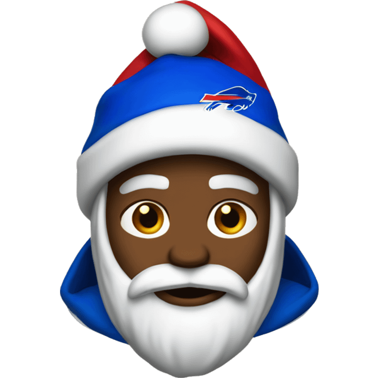 Santa wearing a Buffalo bills hoodie emoji