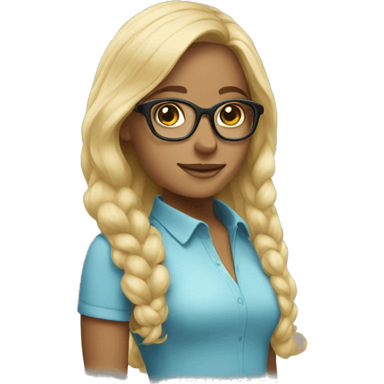 blonde girl with glasses emoji