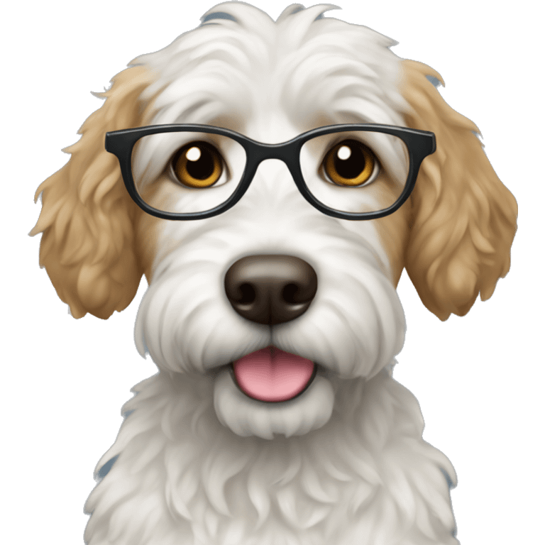 Labbordoodle with glasses emoji