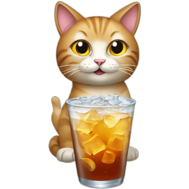 cat drink soda emoji