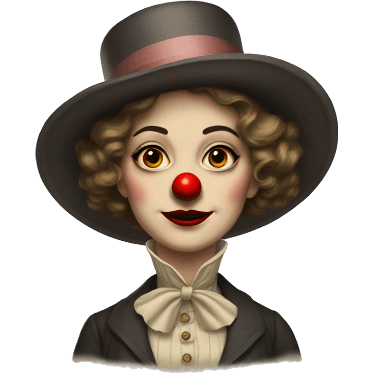 edwardian woman with clown make up emoji