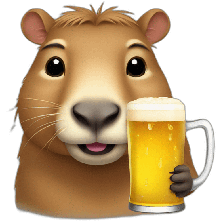 Capybara drink a beer emoji