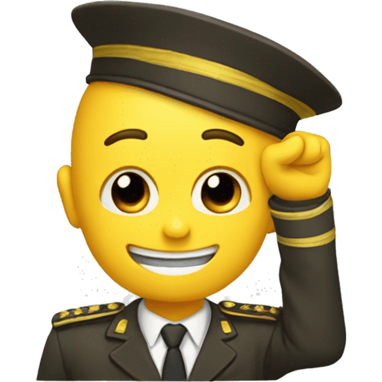 saluting smile yellow face. face only emoji