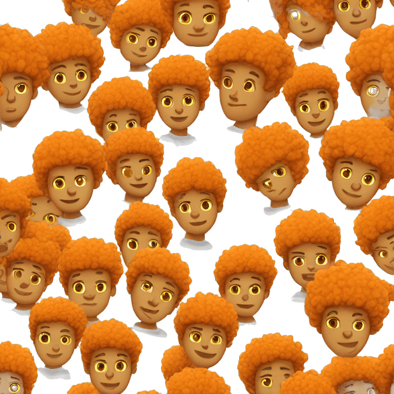 latin teenager with orange afro emoji