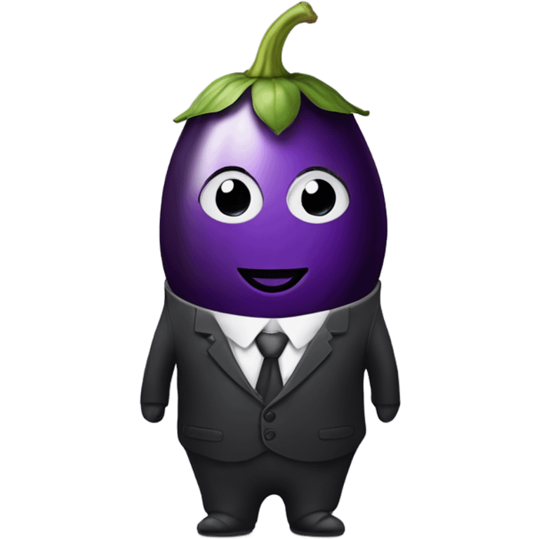 Eggplant wearing suit emoji