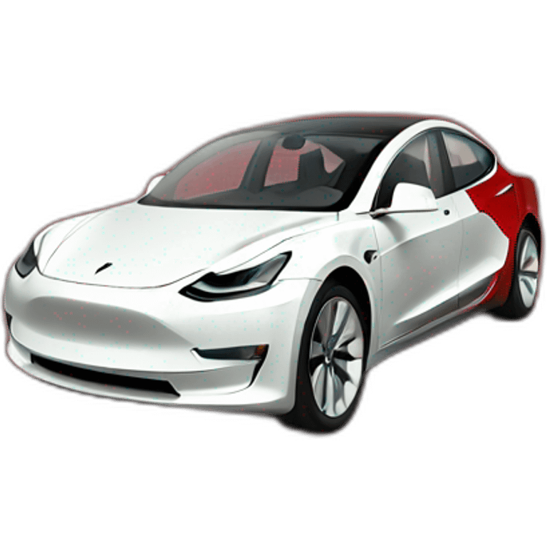 Tesla 3 red emoji