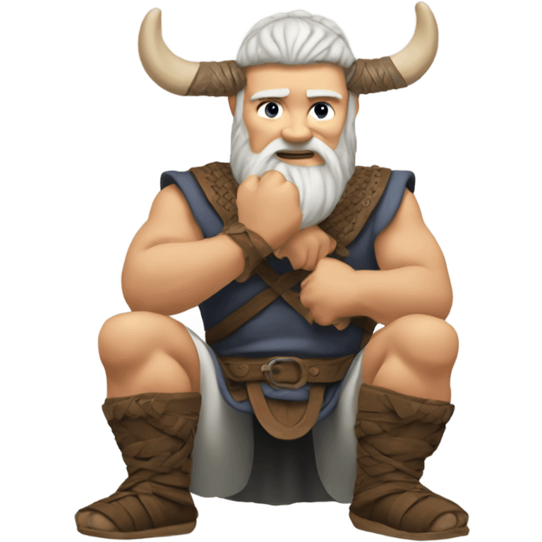 Norsk vikings touching his toes emoji