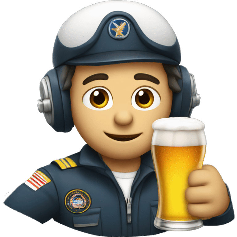 Pilot drinking a beer  emoji