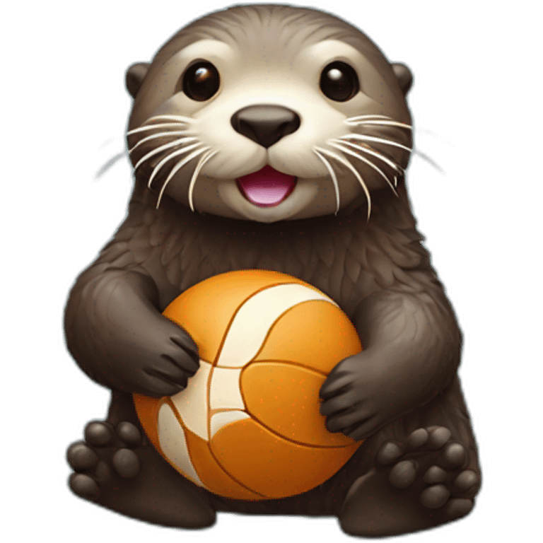 sea otter holding a ball emoji