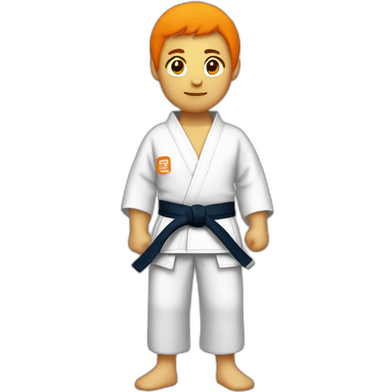 a judoka with an orange belt emoji