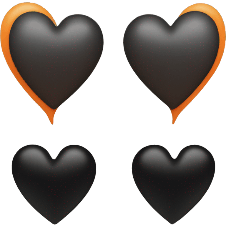 Half black and half orange heart emoji