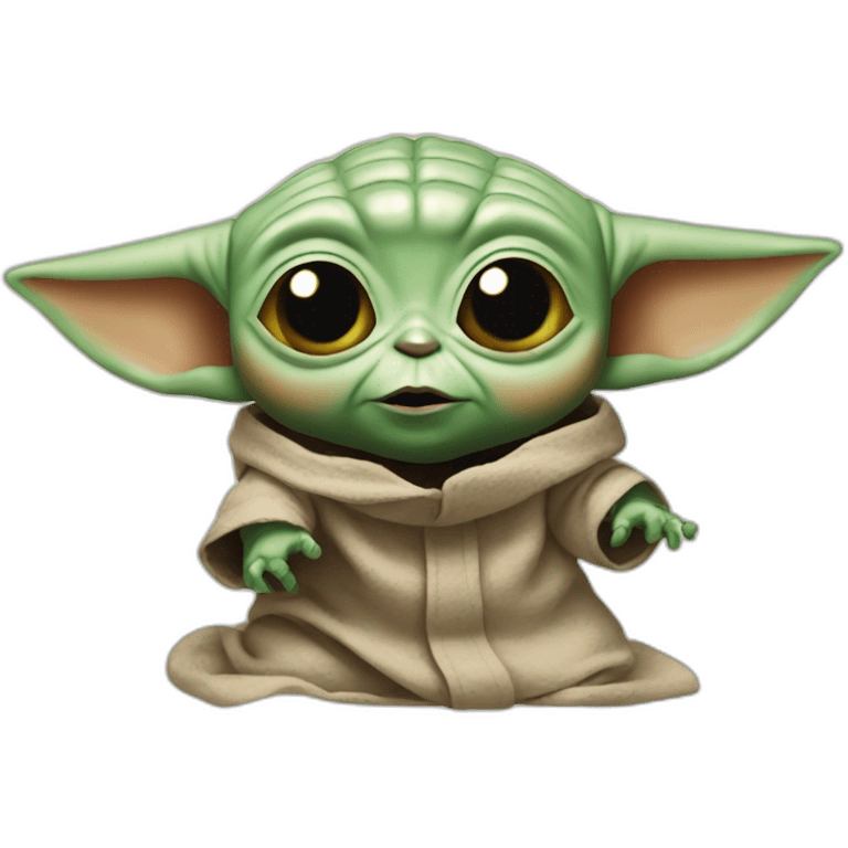 Cursed baby yoda emoji