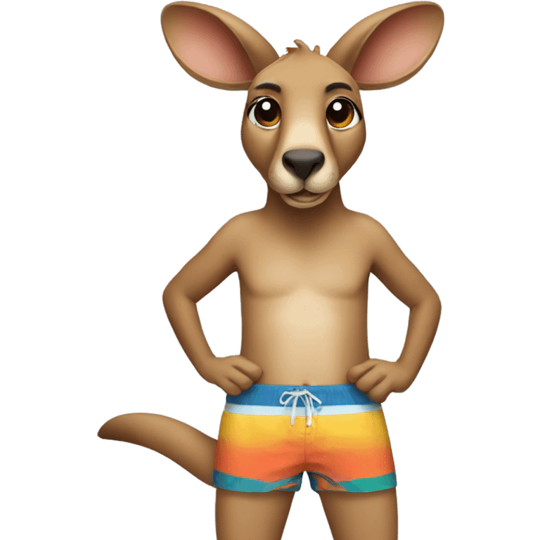 kangaroo in swim trunks emoji