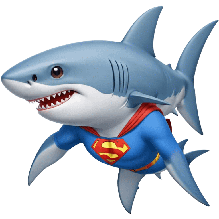 Shark wearing Superman polo ￼ emoji