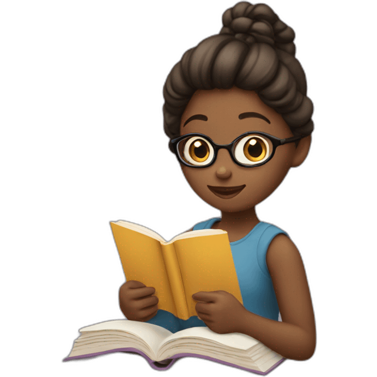 A girl reading books emoji