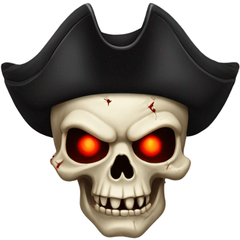 Scary pirate skull with glowing red eyes emoji