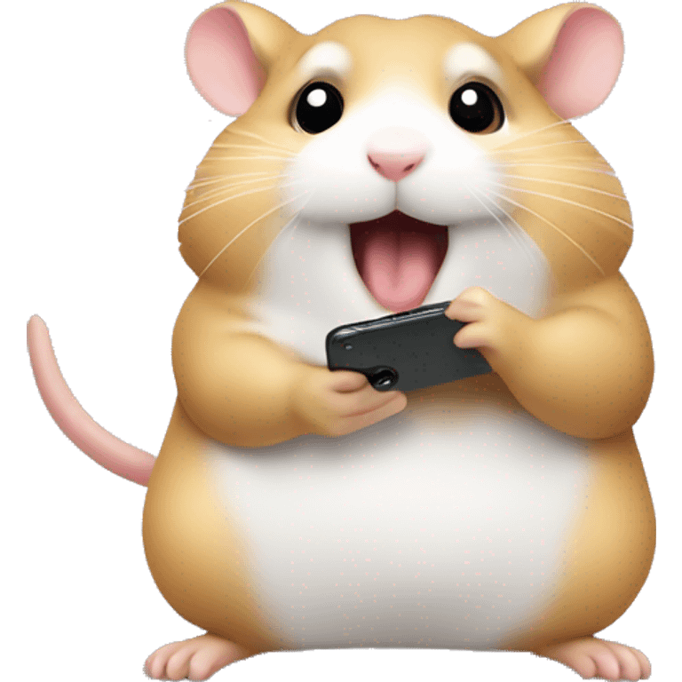 hamster calling on the smartphone emoji