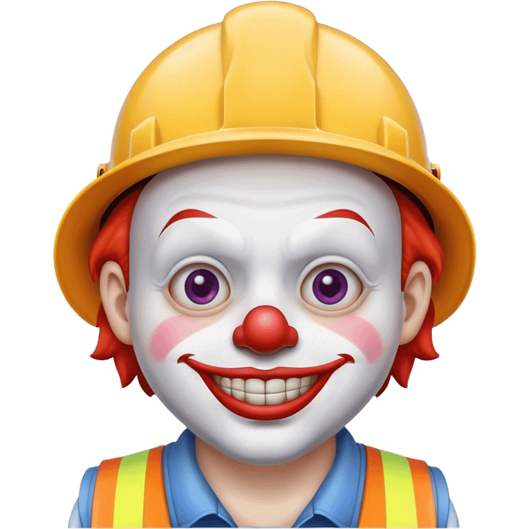 Construction worker clown face emoji