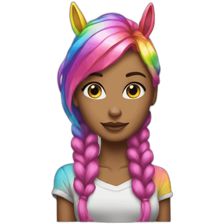 Posh-Girl-with-raibow-unicorn-hat emoji