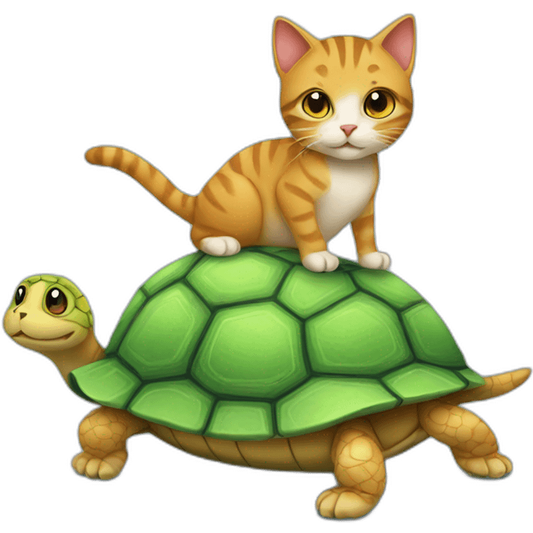 cat on a turtle emoji