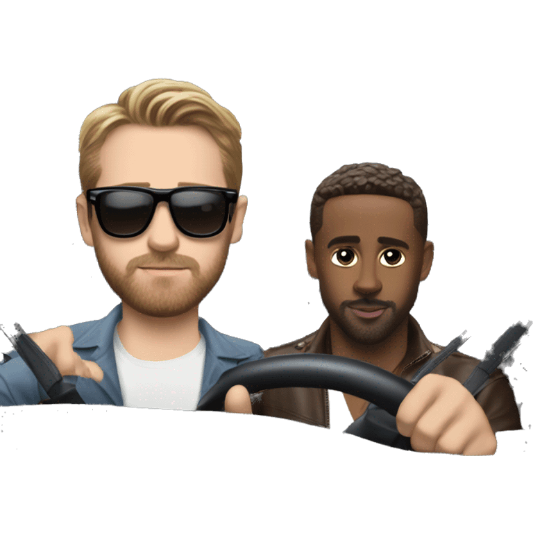 andrew tate driving bugatti chiron with ryan gosling emoji