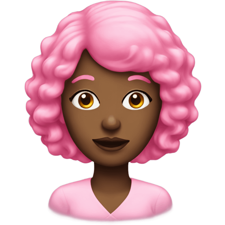 A black lady in a pink wig emoji