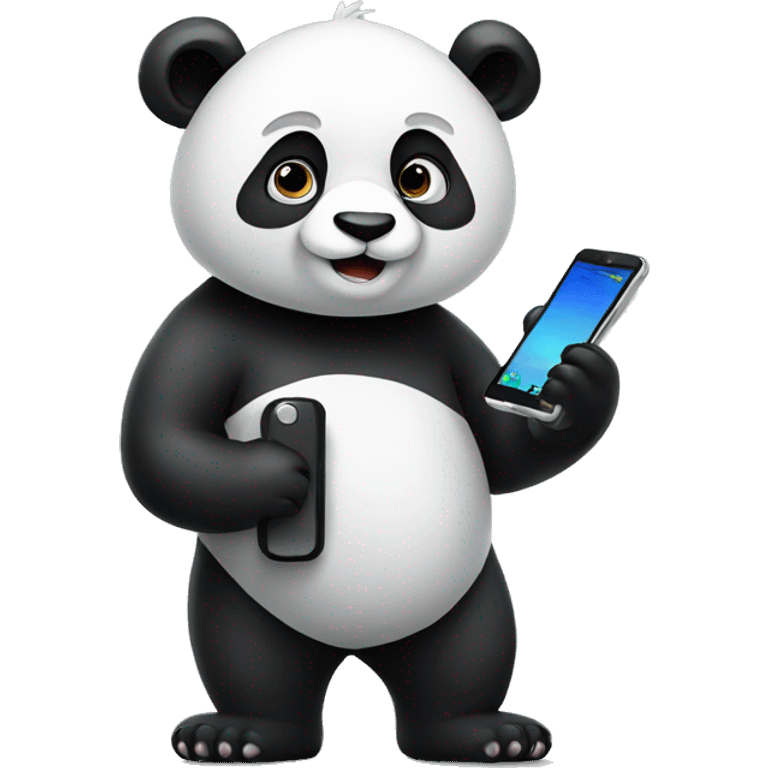 Panda standing with phone  emoji