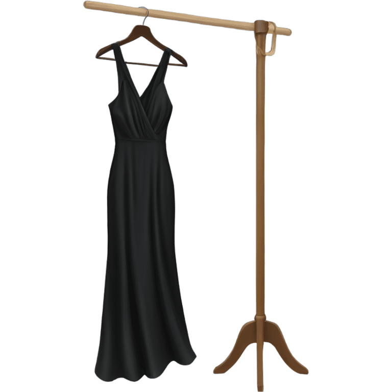 black silk bodycon gown on hanger emoji