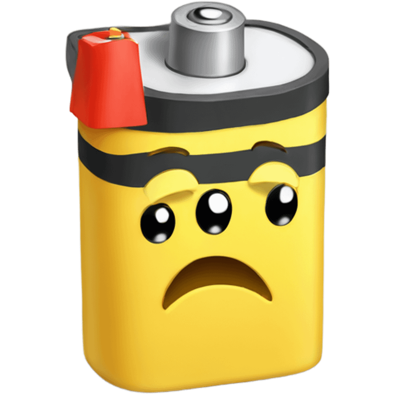 Worried yellow battery emoji