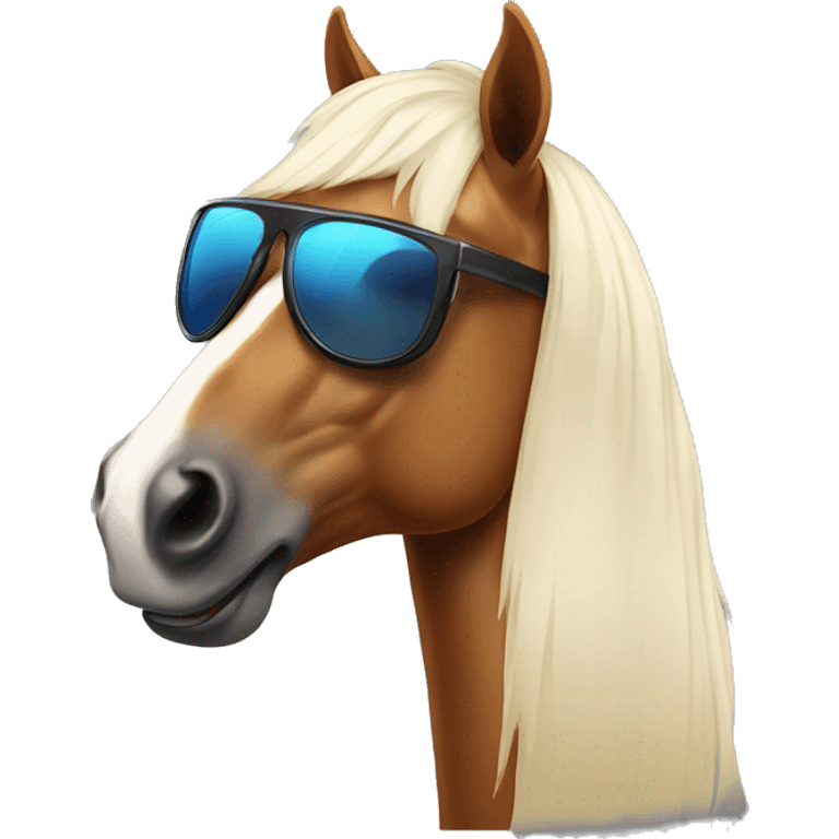 Horse wearing sunglasses emoji