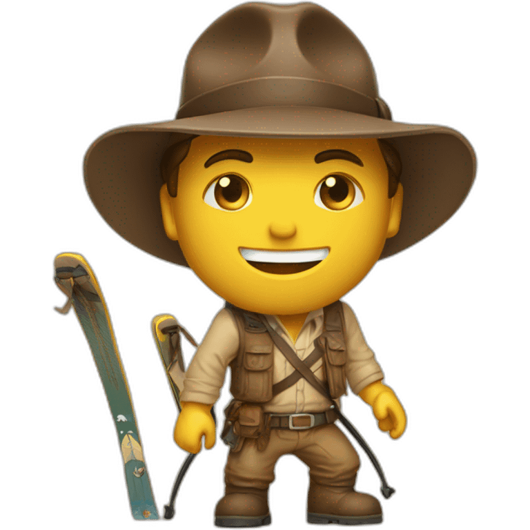 Indiana Jones avec des skis emoji