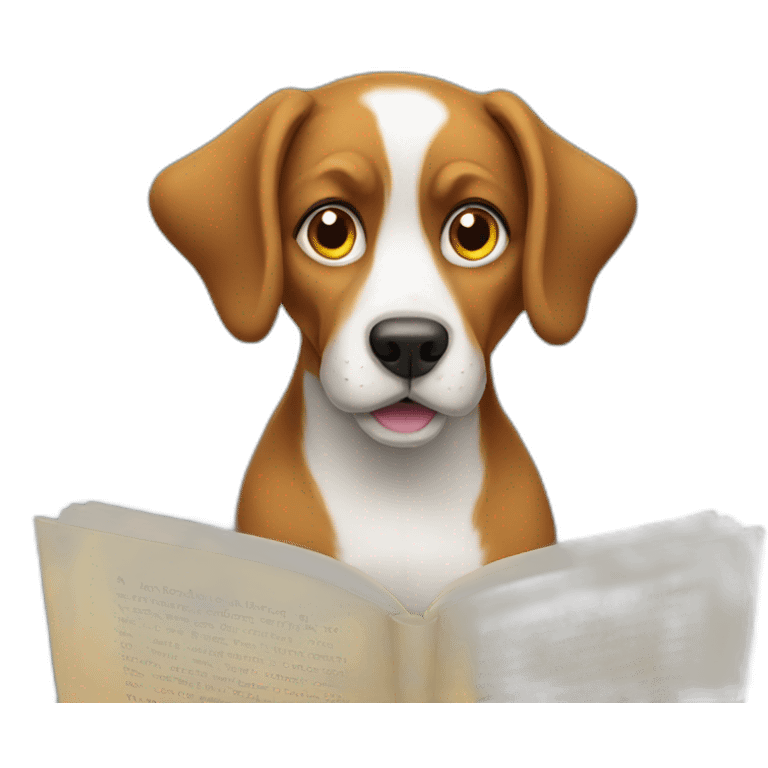 A dog reading emoji