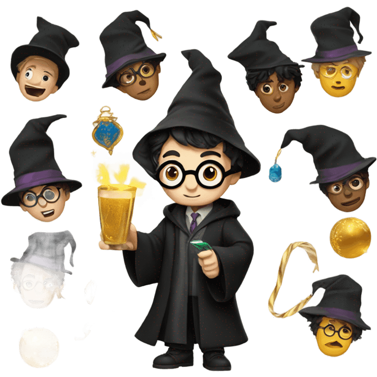 harry potter celebrating new year emoji