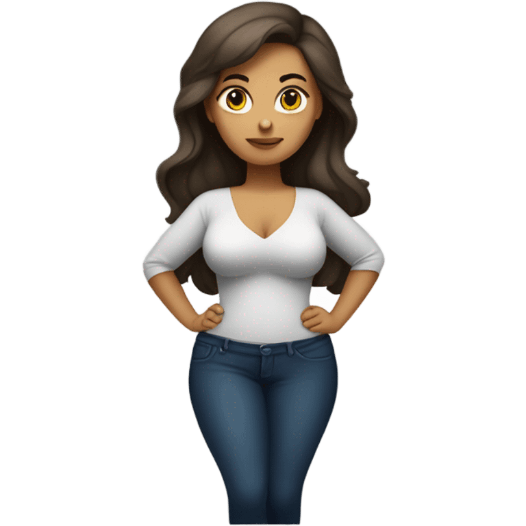 single Slim-Thicc caucasian woman posing (hourglass figure) emoji