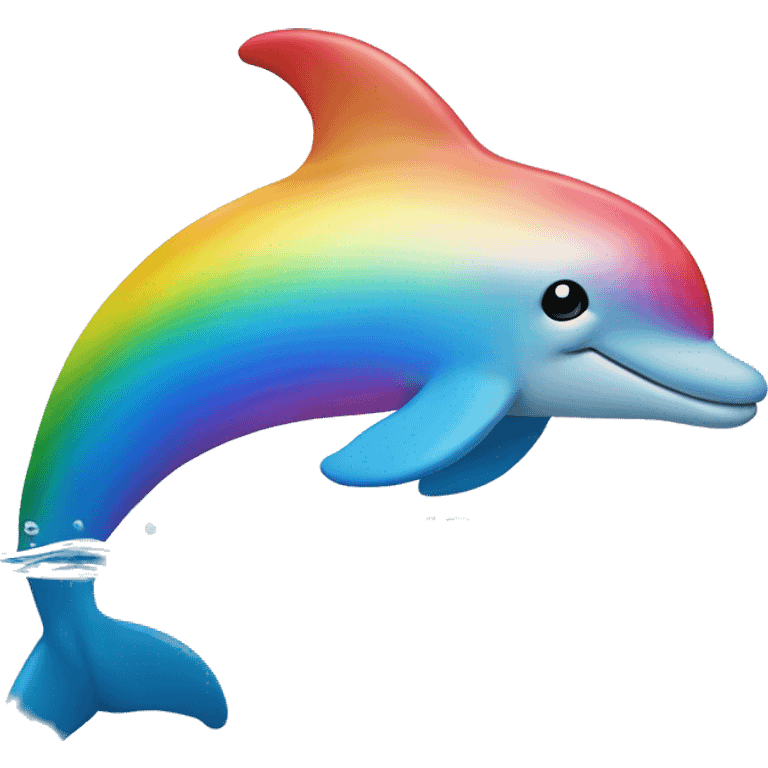 rainbow dolphin above water emoji