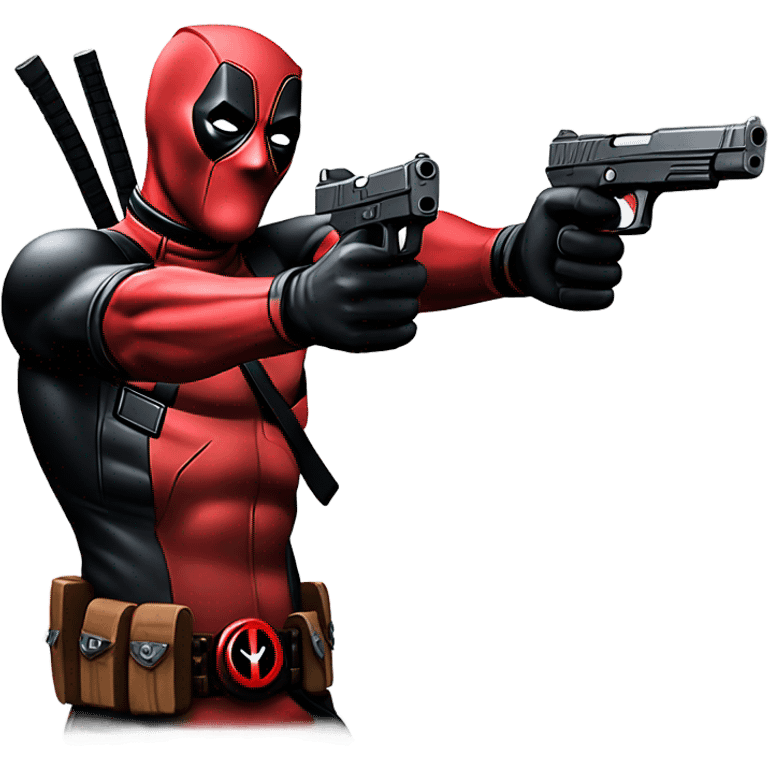 Deadpool shooting two pistols  emoji