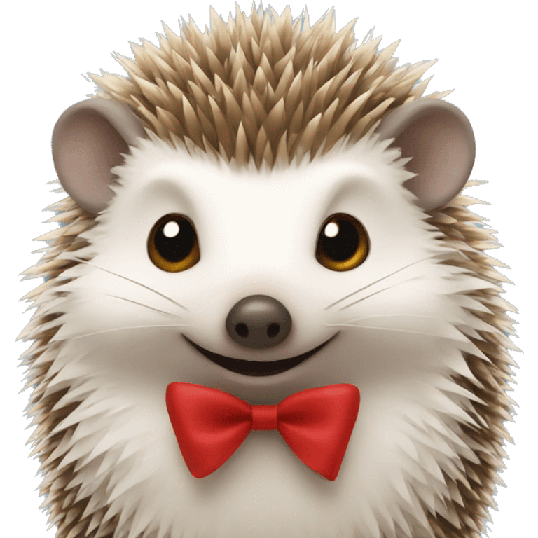 Hedgehog wearing a bow emoji