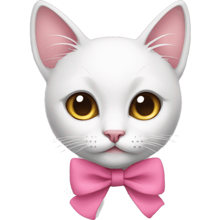 cat with long eyelashes and a pink bow on her neck emoji